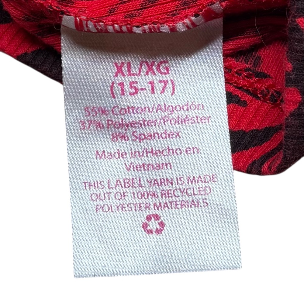 10/$25🦋 Vintage Y2K No Boundaries Red & Black Zebra Print Ribbed Camisole - XL - Picture 13 of 14